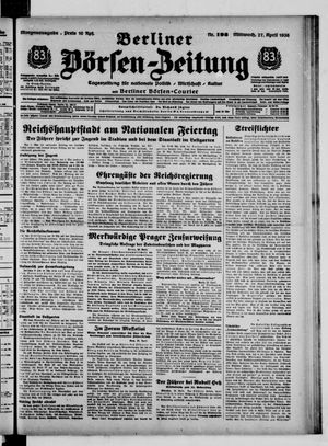 Berliner Börsen-Zeitung vom 27.04.1938