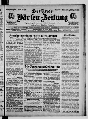 Berliner Börsen-Zeitung vom 28.04.1938