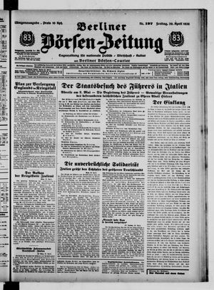 Berliner Börsen-Zeitung vom 29.04.1938