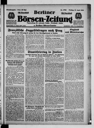 Berliner Börsen-Zeitung vom 29.04.1938