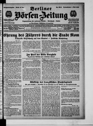 Berliner Börsen-Zeitung vom 07.05.1938