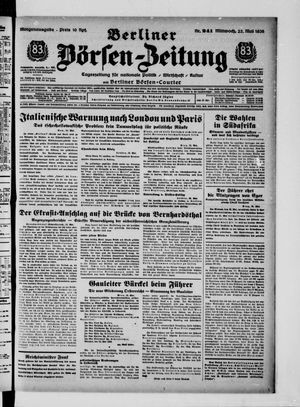 Berliner Börsen-Zeitung vom 25.05.1938