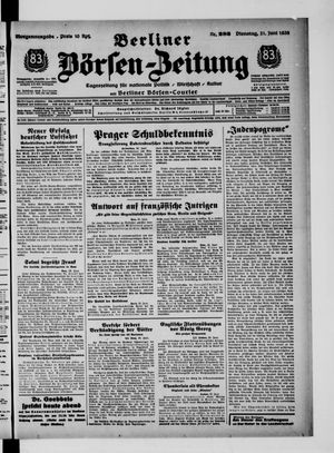 Berliner Börsen-Zeitung vom 21.06.1938