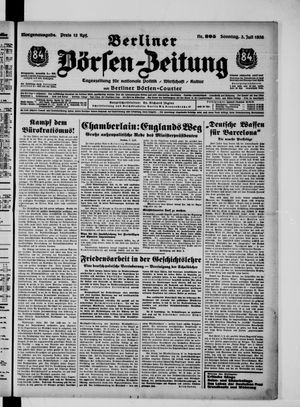Berliner Börsen-Zeitung vom 03.07.1938