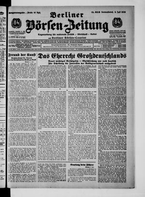 Berliner Börsen-Zeitung vom 09.07.1938