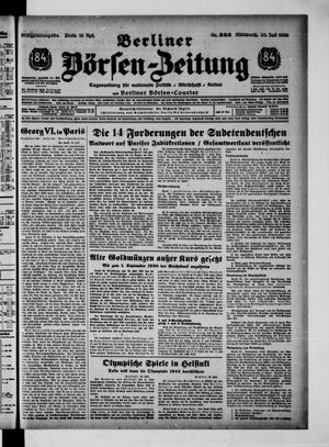 Berliner Börsen-Zeitung vom 20.07.1938