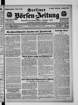 Berliner Börsen-Zeitung vom 03.08.1938