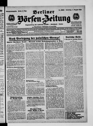 Berliner Börsen-Zeitung vom 07.08.1938