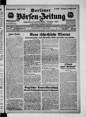 Berliner Börsen-Zeitung vom 09.08.1938