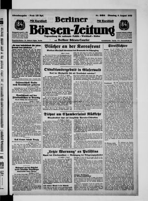 Berliner Börsen-Zeitung vom 09.08.1938