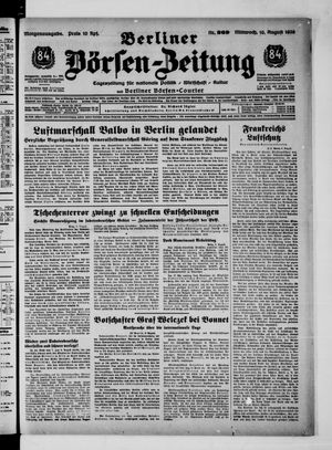 Berliner Börsen-Zeitung vom 10.08.1938