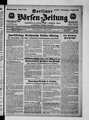 Berliner Börsen-Zeitung vom 11.08.1938