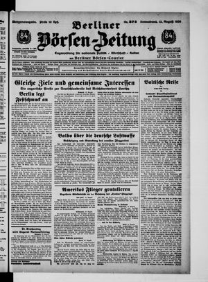 Berliner Börsen-Zeitung vom 13.08.1938