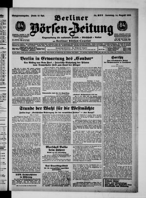Berliner Börsen-Zeitung on Aug 14, 1938