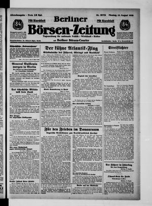 Berliner Börsen-Zeitung vom 15.08.1938