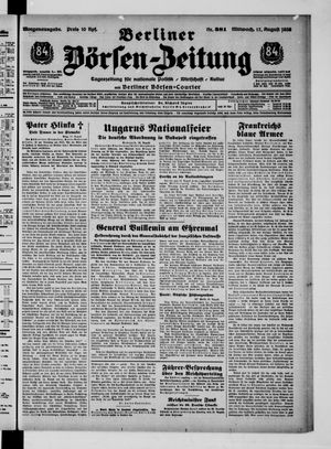 Berliner Börsen-Zeitung on Aug 17, 1938
