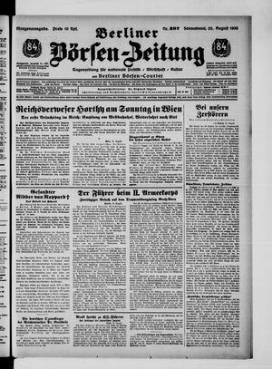 Berliner Börsen-Zeitung vom 20.08.1938