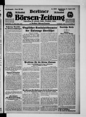 Berliner Börsen-Zeitung vom 20.08.1938