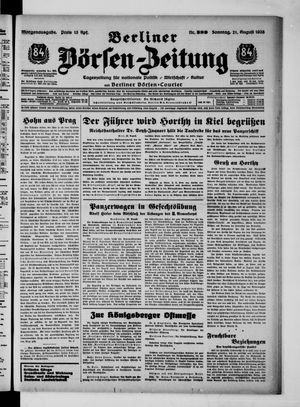 Berliner Börsen-Zeitung vom 21.08.1938