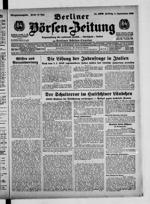 Berliner Börsen-Zeitung vom 02.09.1938