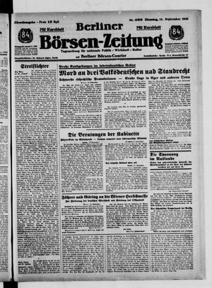 Berliner Börsen-Zeitung vom 13.09.1938
