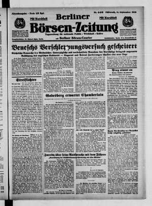 Berliner Börsen-Zeitung vom 21.09.1938