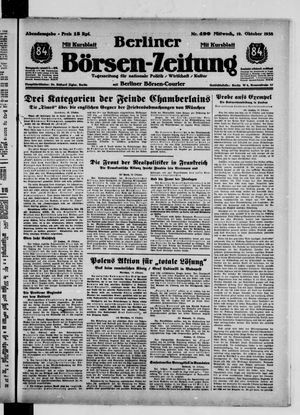 Berliner Börsen-Zeitung vom 19.10.1938