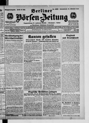 Berliner Börsen-Zeitung vom 22.10.1938