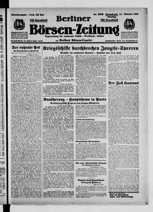 Berliner Börsen-Zeitung vom 22.10.1938