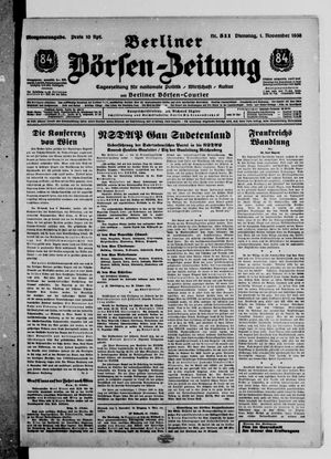 Berliner Börsen-Zeitung vom 01.11.1938
