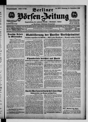 Berliner Börsen-Zeitung vom 29.11.1938