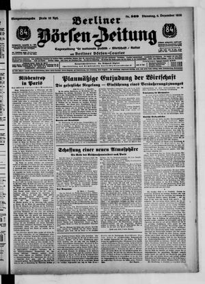 Berliner Börsen-Zeitung vom 06.12.1938