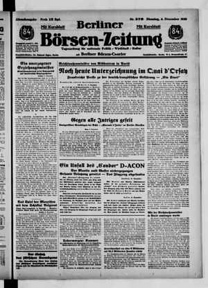 Berliner Börsen-Zeitung vom 06.12.1938