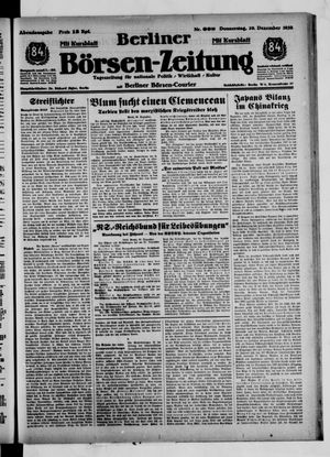 Berliner Börsen-Zeitung vom 29.12.1938