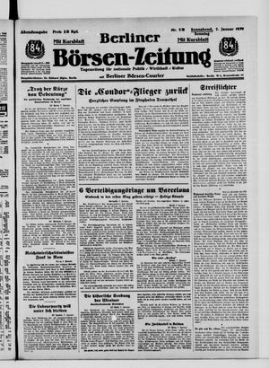 Berliner Börsen-Zeitung vom 07.01.1939