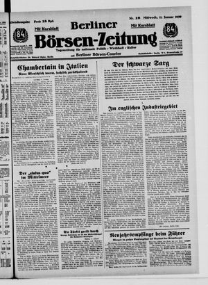 Berliner Börsen-Zeitung vom 11.01.1939