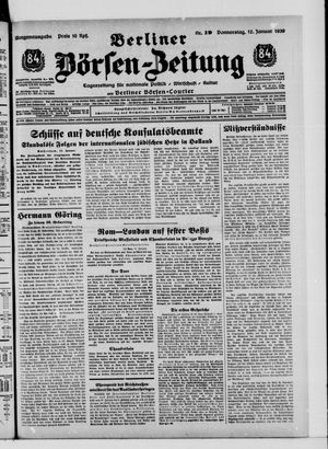 Berliner Börsen-Zeitung vom 12.01.1939