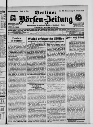 Berliner Börsen-Zeitung vom 19.01.1939