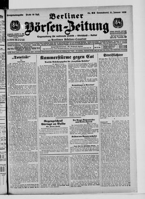 Berliner Börsen-Zeitung vom 21.01.1939