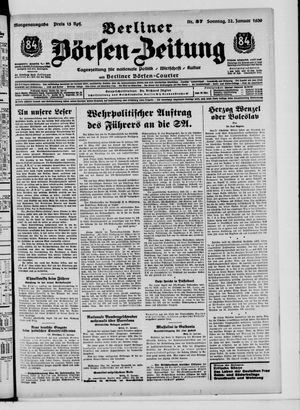 Berliner Börsen-Zeitung vom 22.01.1939