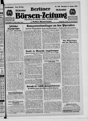 Berliner Börsen-Zeitung vom 24.01.1939