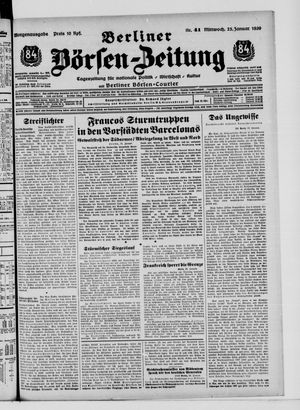 Berliner Börsen-Zeitung vom 25.01.1939