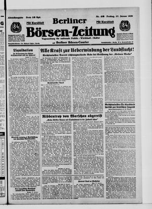 Berliner Börsen-Zeitung vom 27.01.1939