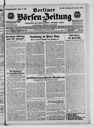 Berliner Börsen-Zeitung vom 29.01.1939