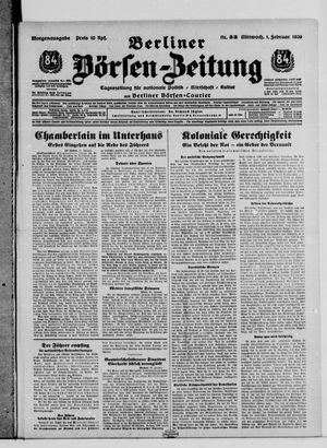 Berliner Börsen-Zeitung vom 01.02.1939