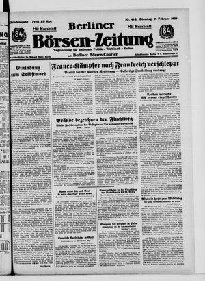 Berliner Börsen-Zeitung vom 07.02.1939