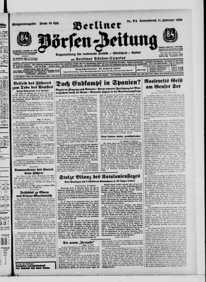 Berliner Börsen-Zeitung vom 11.02.1939