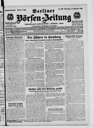 Berliner Börsen-Zeitung vom 14.02.1939