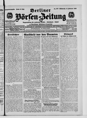 Berliner Börsen-Zeitung vom 15.02.1939
