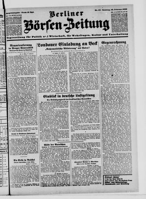 Berliner Börsen-Zeitung vom 19.02.1939